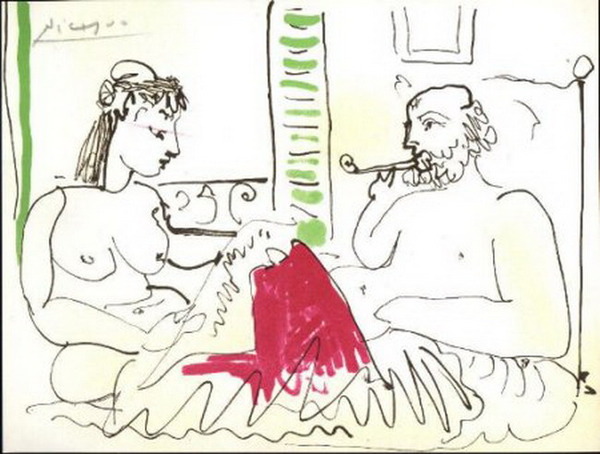 Пабло Пикассо "Обнаженные мужчина и женщина 1." (1967 год)