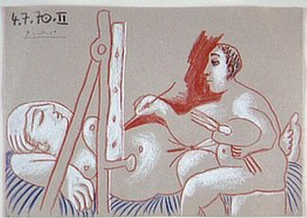 Пабло Пикассо "Художник и его модель 2." (1970 год)
