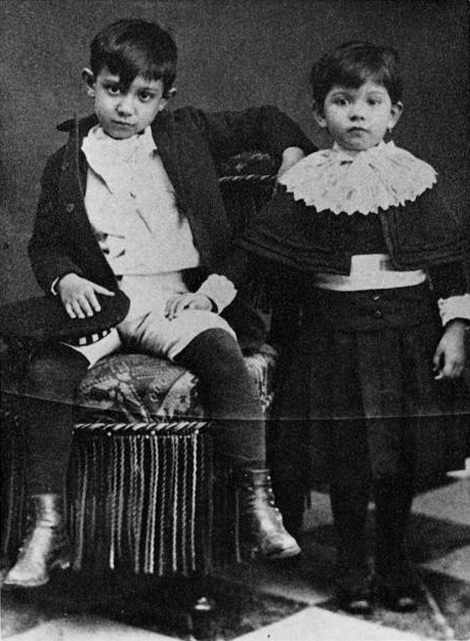 Пабло Пикассо и сестра Лола. Малага. Фото 1889