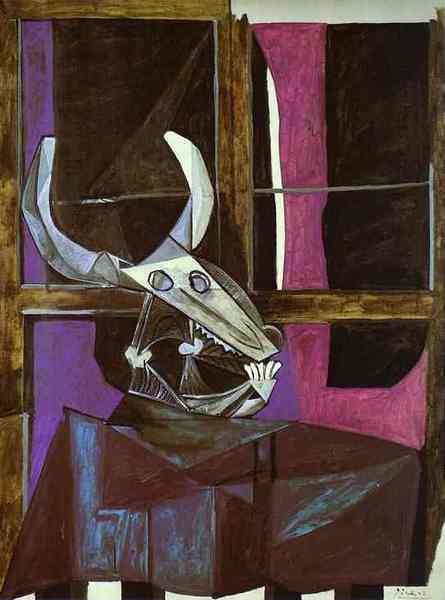 Пабло Пикассо "Натюрморт с бычьим черепом." (1942 год)